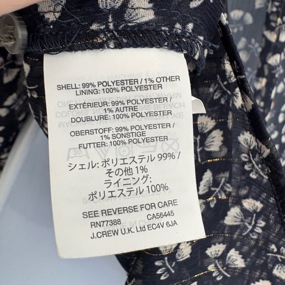 J. Crew Semi Sheer Floral Puff Sleeve Top S - Picture 5 of 6